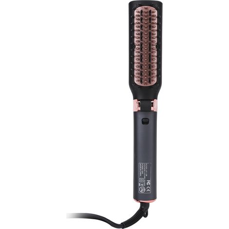 Peigne chauffant électrique pliable, design ergonomique, poignée ergonomique, pour cheveux lissés et bouclés, double usage, idéal pour les salons de coiffure, prise britannique 110-240 V. (1/5)