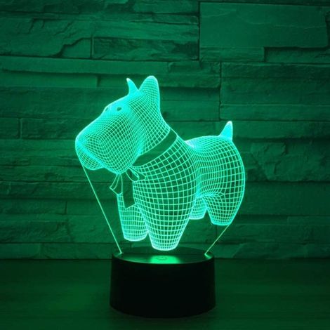 Veilleuse, adorable chien 3D lampe LED 7 couleurs (1/5)