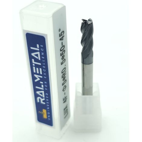 Fresa radiale in metallo duro integrale Fi5 x R0.5 x 50 mm - 45 HRC (1/4)