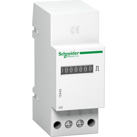 Schneider Electric – Compteur d'impulsions modulaire 230V AC – Pour installations électriques – Précision 1% – SKU 15443 (1/2)