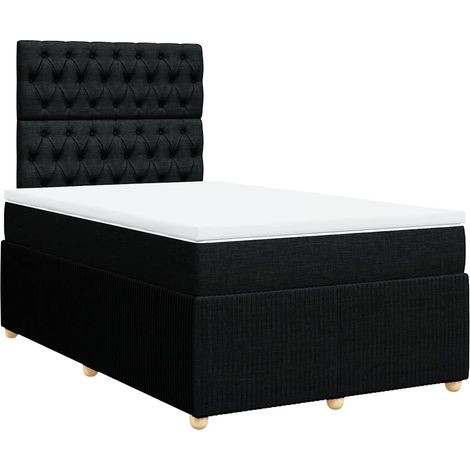 Maison Exclusive - Giroletto a Molle con Materasso Nero 120x200 cm in Tessuto