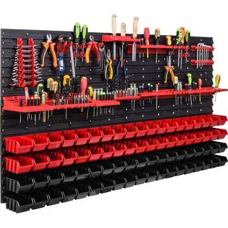Werkstatt-Werkzeugbrett 156x78 cm +76 Küvetten