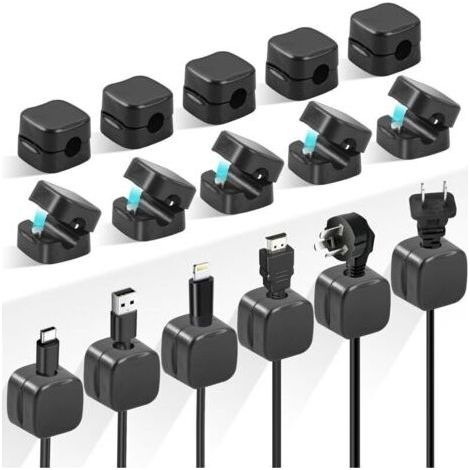 Magnetische Kabel-Clips, 16 Stück, magnetischer Kabel-Organizer, Kabelhalter mit selbstklebendem Kabelhalter, Schreibtisch-Kabel-Organizer, Kabelaufhänger (1/4)