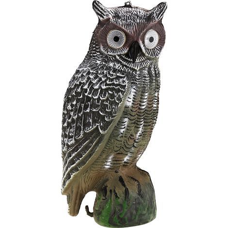 Solarbetriebene Eulenattrappe zur Jagd, Vogelscheuche, Schädlingsbekämpfung, Gartendekoration, leuchtende Augen (1/5)