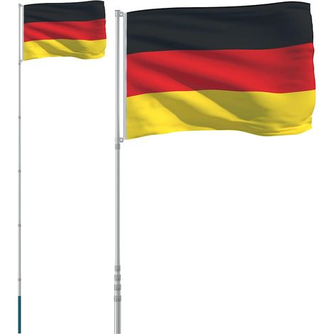 Drapeau de l'Allemagne et mât 5,5 m Aluminium (1/5)