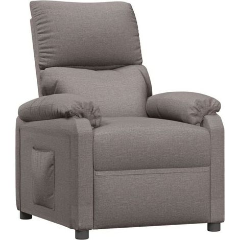 Fauteuil inclinable en tissu brun grisâtre (1/5)