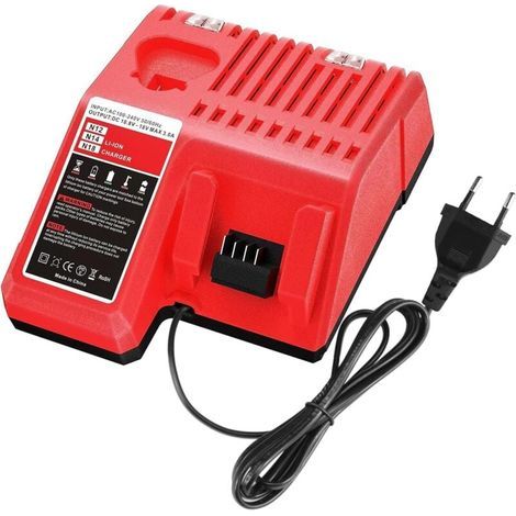 M12 & M18 Schnellersatz-Ladegerät für Milwaukee 12 V und 18 V XC Lithium-Ionen-Ladegerät für Milwaukee XC 48-59-1812 48-11-2420 48-11-2402 48-11-2440 48-11-1850 48-11-2401 48-11-1890 Akku (1/5)