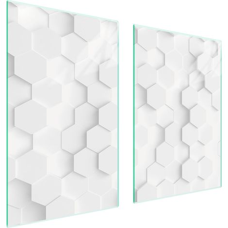 Assiette de protection en verre pour la cuisine 65x52 blanche (1/5)