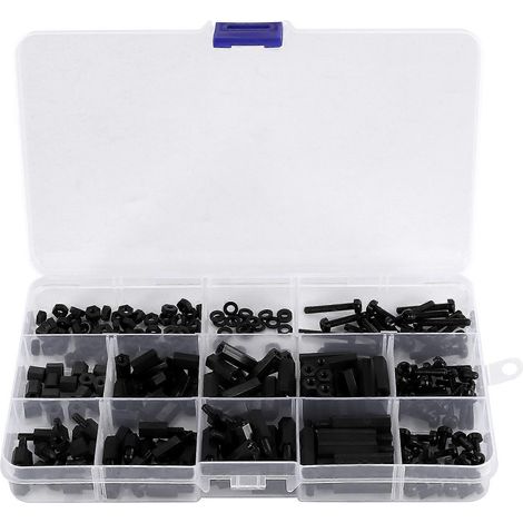 260PCS M3 Mâle Femelle Nylon Entretoise Hexagonale Boulon Écrou Colonne Filetée PCB Carte Mère Kit Varié Assortiment (1/5)
