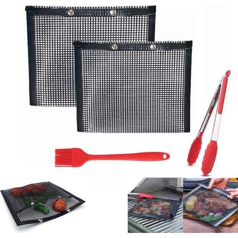 Ensemble de barbecue 2 pièces avec seau à griller, en acier inoxydable résistant à la chaleur, 22 x 27 cm (1/4)