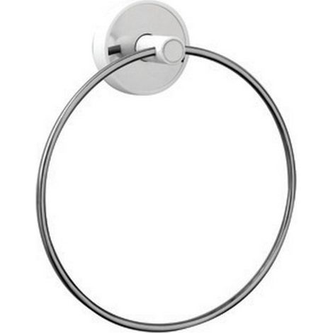 Portasalvietta anello in acciaio inox lucido e ABS bianco  NICO-B kamalu