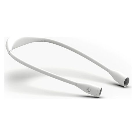 Lampe de lecture LED pour le cou, flexible, 3 couleurs, intensité variable, rechargeable par USB, lampe de chevet mains libres, blanche (1/5)