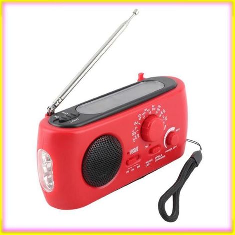 keenso Radio d'urgence à manivelle Radio de Manivelle D'urgence avec Lampe de Poche à LED, Am FM SW Solar Portable linge horloge (1/5)