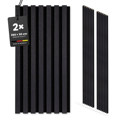 KGM Akustikpaneele Eiche Lava 2er Set 260 cm – MDF Wandpaneele für Wohnräume