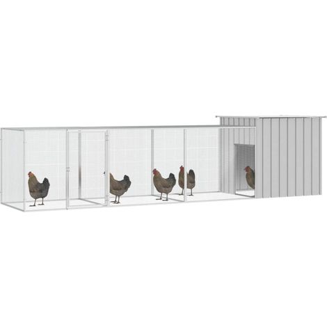 Maison Exclusive - Gabbia per Polli Grigia 400x91x100 cm Acciaio Zincato
