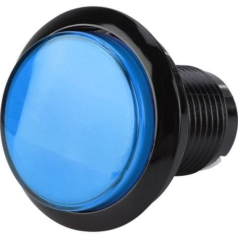 Bouton lumineux LED rond de grande taille pour jeux d'arcade (pièce à monter soi-même) (bleu)