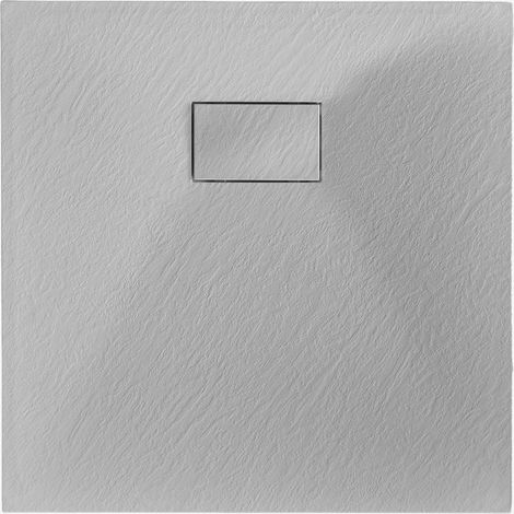 SKLUM Soho quadratische, rutschfeste, extraflache Duschwanne aus SMC-Harz Helles Grau 80 x 80 cm                                 