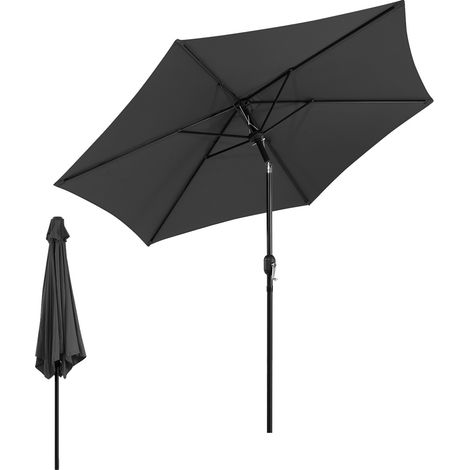 Randaco Balkonschirm 2,7 m modular – Zusammensetzbarer Sonnenschirm, platzsparend, grau