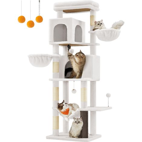 Grand Arbre à Chat, 174 cm, Multi-Niveaux, 2 Niches, 2 Paniers (1/5)