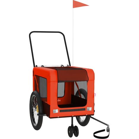 Remorque de vélo pour animaux de compagnie orange et noir (1/5)