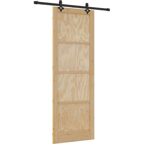 Sliding Door ORKDAL Natural 83 x 232 cm Solid Pine Wood vidaXL