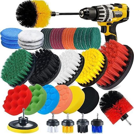 Clean 45-Piece Drill Brush Set Drill Not Include (1/5)