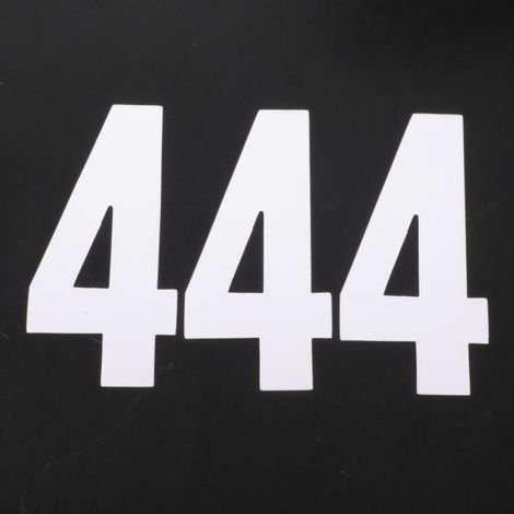 Lot de 3 stickers autocollant numéro course blanc chiffre 4