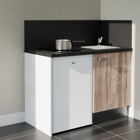 Kitchenette K08L-PT - 120 cm avec plan de travail et évier - emplacement frigo
