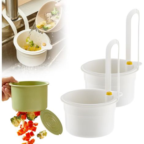 Filtro per lavello, filtro da cucina 2025 Upgrade, cestello filtro per lavello Swan, contenitore filtro a rete e raccolta cibo (2, bianco)