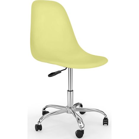 Sedia da ufficio con rotelle - Sedia girevole da scrivania - Denisse Pastel yellow