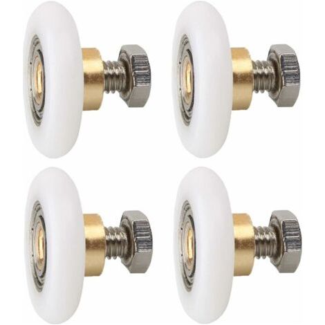 4 Pcs Shower Door Roller 23 mm, Shower Door Replacement Wheels Grooved Shower Door Replacement Rollers with Screws Diameter (1/5)