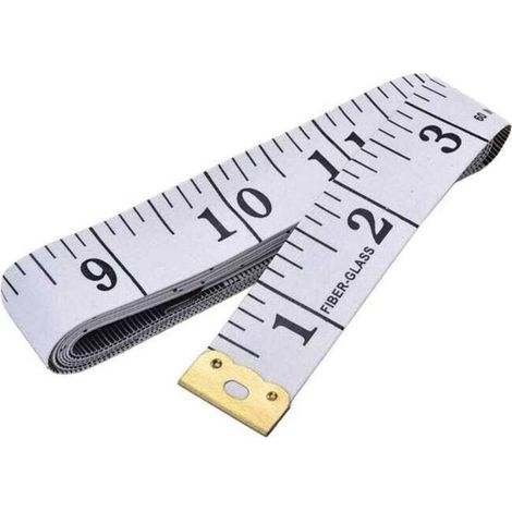 1 x ruban à mesurer double face, buste/taille, 150 cm, texte noir sur blanc, ruban de coupe de vêtement, mesure douce, mesure précise, outil de mesure du corps, ruban à mesurer flexible (1/4)