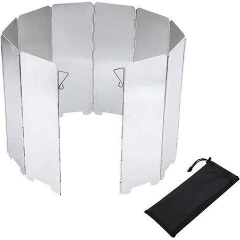 Pare-Vent Pliable en Alliage d'aluminium, Assiettes Pare-Vent de Camping Portable réchaud de Camping, Brise-Vent Pliable en Aluminium, Pare-Vent de Camping Pliable pour Le BBQ (1/4)