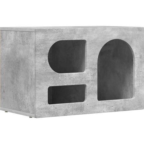 Mobile porta TV moderno 60 x 35 x 40 cm con ripiani pratici stile contemporaneo in legno multistrato grigio cemento 020054776