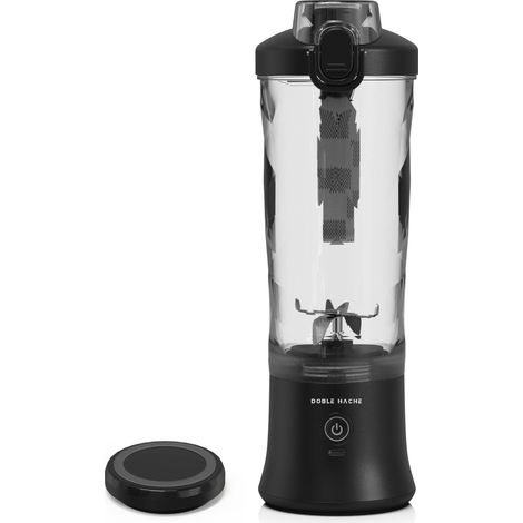 (Noir) Blender portable 600 ml rechargeable Batterie 4000 mAh 6 lames Étanche (1/5)