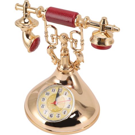 Réveil téléphonique vintage, unique, élégant et précis, idéal comme horloge de chevet pour la maison, un café ou un bureau (YF020 2). (1/5)