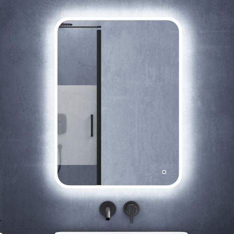 Mai & Mai Specchio da Bagno Appeso, Specchio a Specchio LED da Parete 60x80cm/80x60cm Specchio per Il Trucco Personalizzato Anti-appannamento (1/5)