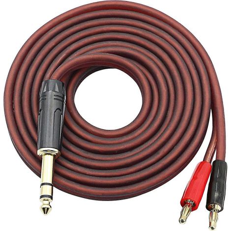 6,35-mm-TRS-Lautsprecherkabel auf Bananenstecker, 3-poliges 6,35-mm-Lautsprecherkabel