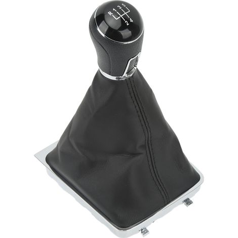 Kit pommeau levier vitesse soufflet cuir artificiel ABS PVC manuelle B6 2005-2010 5 rapports (1/5)
