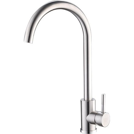 Robinet de Cuisine en Acier Inoxydable 304 - Robinet Évier à Levier Unique, Bec Pivotant 360° - Finition Brossée