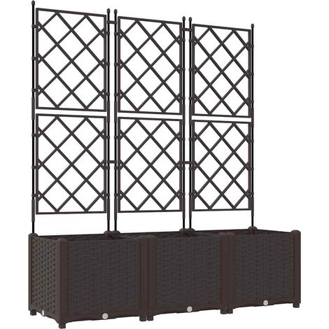 Maison Exclusive - Vaso da giardino 3 pcs Marrone 120 x 40 x 143 cm Plastica