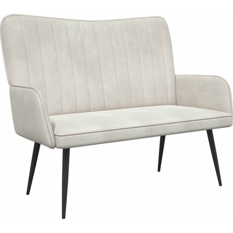 2-Sitzer Sofa Creme 115 x 61 x 87 cm Samt vidaXL (1/5)