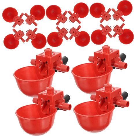 Abreuvoir Automatique pour Pigeons et Oiseaux en Abs Rouge, Distributeur d'eau Réglable 9,5mm pour Fermes Avicoles Domestiques et Commerciales, Lot de 30 Pièces Couleur Aléatoire (1/5)