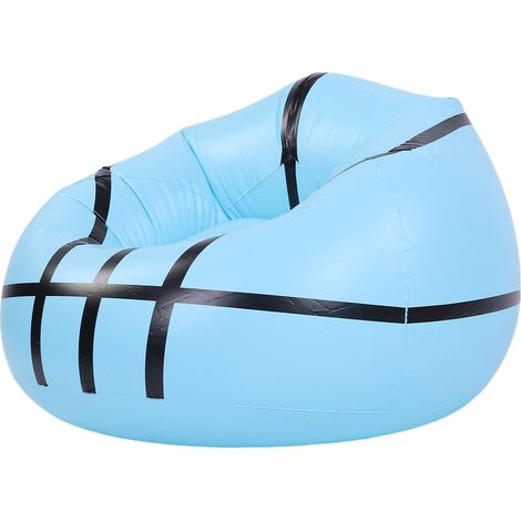 Aufblasbarer Sofa-Sessel mit blauem Basketballmuster, ergonomisches PVC-Sofa zum Lesen und Filme schauen (1/5)