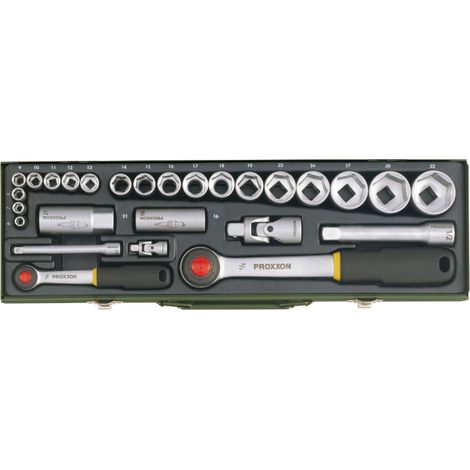 Proxxon PKW-Steckschlüsselsatz mit 1/4"- und 1/2"-Ratsche, 27-teilig. (1/5)