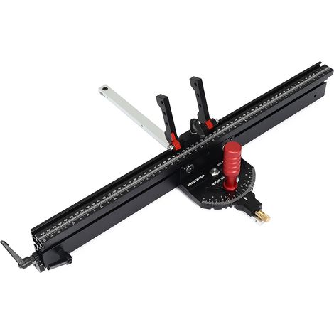 ENJOYWOOD Carpintería M1 Pro Medidor de inglete de ángulo con guía extendida para sierra de mesa Mesa fresadora Medidor de ajuste de ángulo de precisión para corte de madera (1/5)