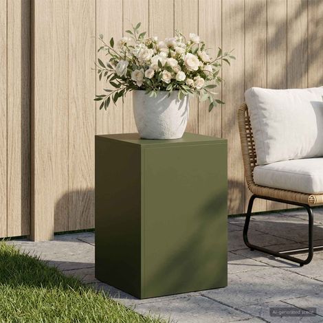 vidaXL Soporte de plantas Verde oliva 40 x 40 x 60 cm Acero oxidado (1/5)