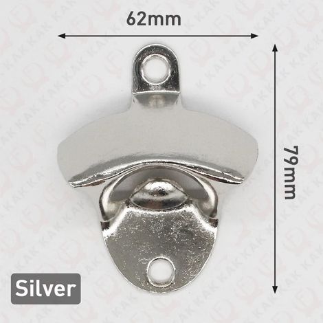 (Argent) Ouvre-bouteille mural, alliage de zinc, outil de cuisine ménager. (1/2)