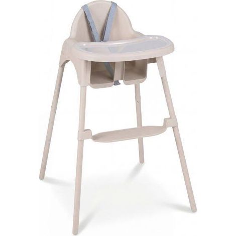 Chaise haute bébé 4 en 1 avec 2 réglages de hauteur, double plateau amovible, harnais de sécurité 5 points, repose-pieds réversible pour 6-37 mois - kaki (1/5)