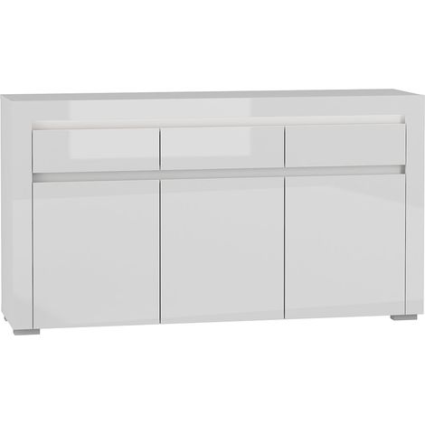 Buffet Kasla mit 3 Schubladen und 3 Türen, Weiß, 152cm (1/3)